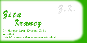 zita krancz business card